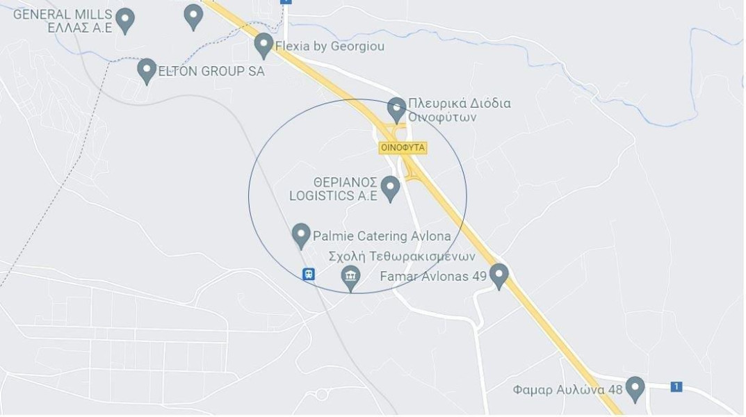 Land plot with industrial use, Avlonas